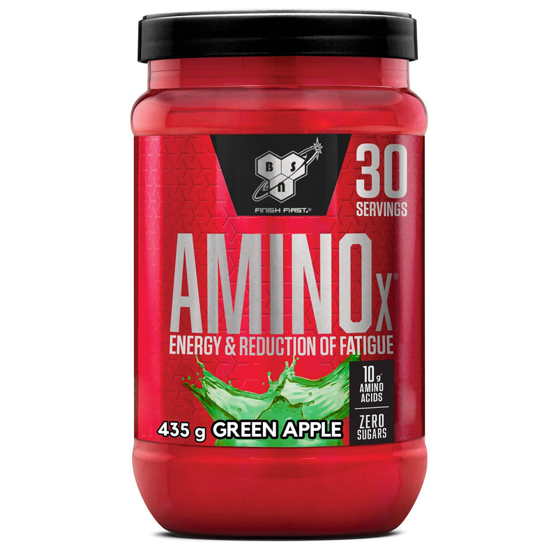 BSN Nutrition Amino X Supplement with Vitamin D, Vitamin B6 and Amino Acids, Green Apple Flavour, 30 Servings, 435 g - BeesActive Australia