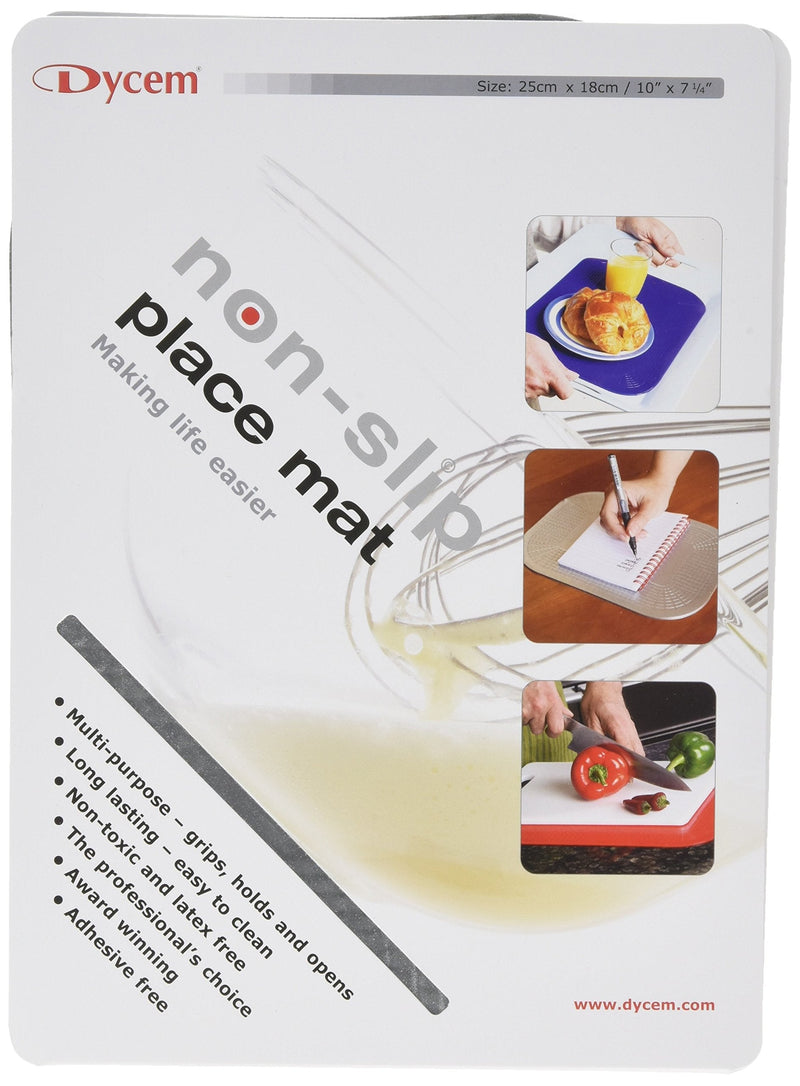 Dycem Non Slip Pad, Rectangular 25 X 18 cm, Silver, Precut Adhering Pad, Grip Assistance, Non-Toxic, Prevents Objects From Sliding or Rolling, Ideal for Cups, Plates, & Eating Utensils Rectangular, 25 X 18CM - BeesActive Australia