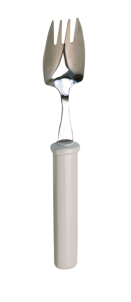 Homecraft Splayed Fork with Slim Handle, Stainless Steel Fork & Spoon Combination, Adaptive Eating Utensil, Designed for One Handed Eating, Side Edges for Cutting, (Eligible for VAT relief in the UK) Single - BeesActive Australia
