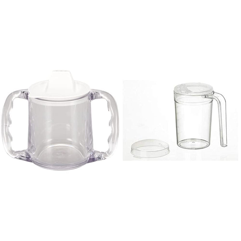 Homecraft Caring Mug, Small, Non-Retail Packed, Two-Handled Mug for Easy, Mess-Free Drinking, Cup with Easy to Grip Contoured Handles for Users with Limited Grip Strength or Disabilities S (Pack of 1) Non-Retail Packaging Single - BeesActive Australia
