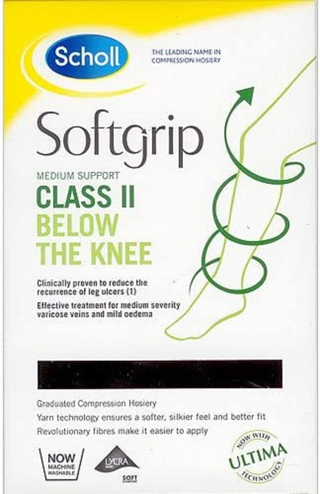 Scholl Softgrip Compression Stocking: Class II: Below The Knee Closed Toe: Black: Size M - BeesActive Australia