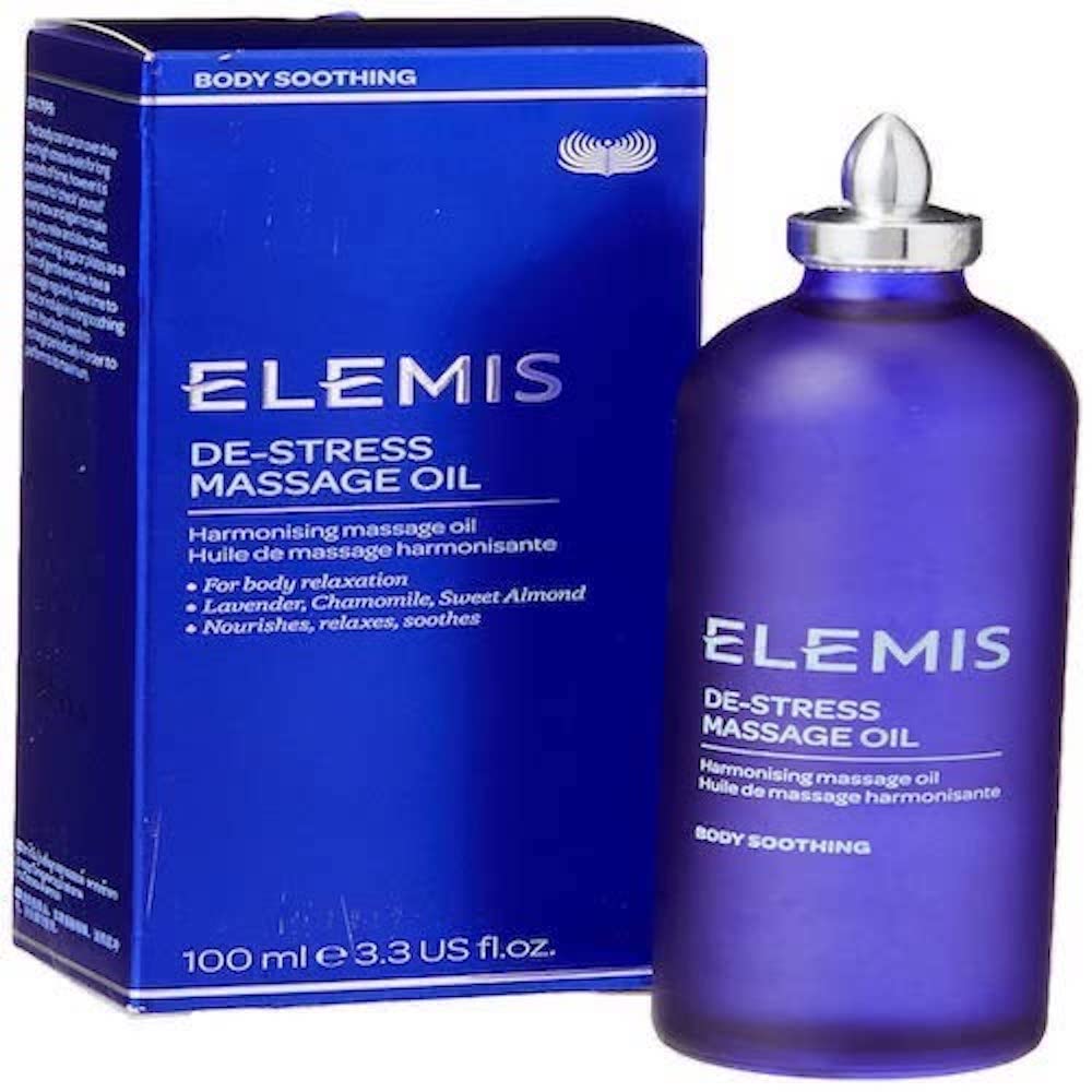 ELEMIS De-Stress Massage Oil, Relaxing Body Oil to Melt Tension and Harmonise the Body, Deeply Nourishing Massage Oil Made with Pure Essential Oils, Hydrating Body Oil for Women and Men, 100ml - BeesActive Australia