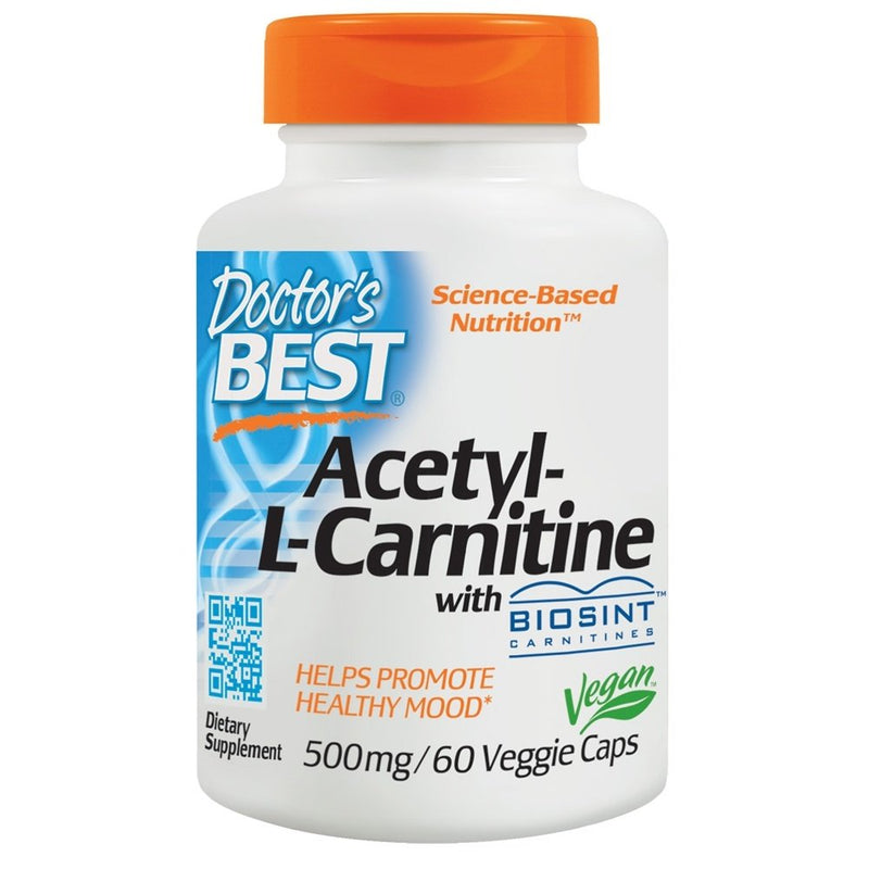 Doctor's Best Acetyl L-Carnitine with BIOSINT, 500mg, 60 Vegetarian Capsules - BeesActive Australia