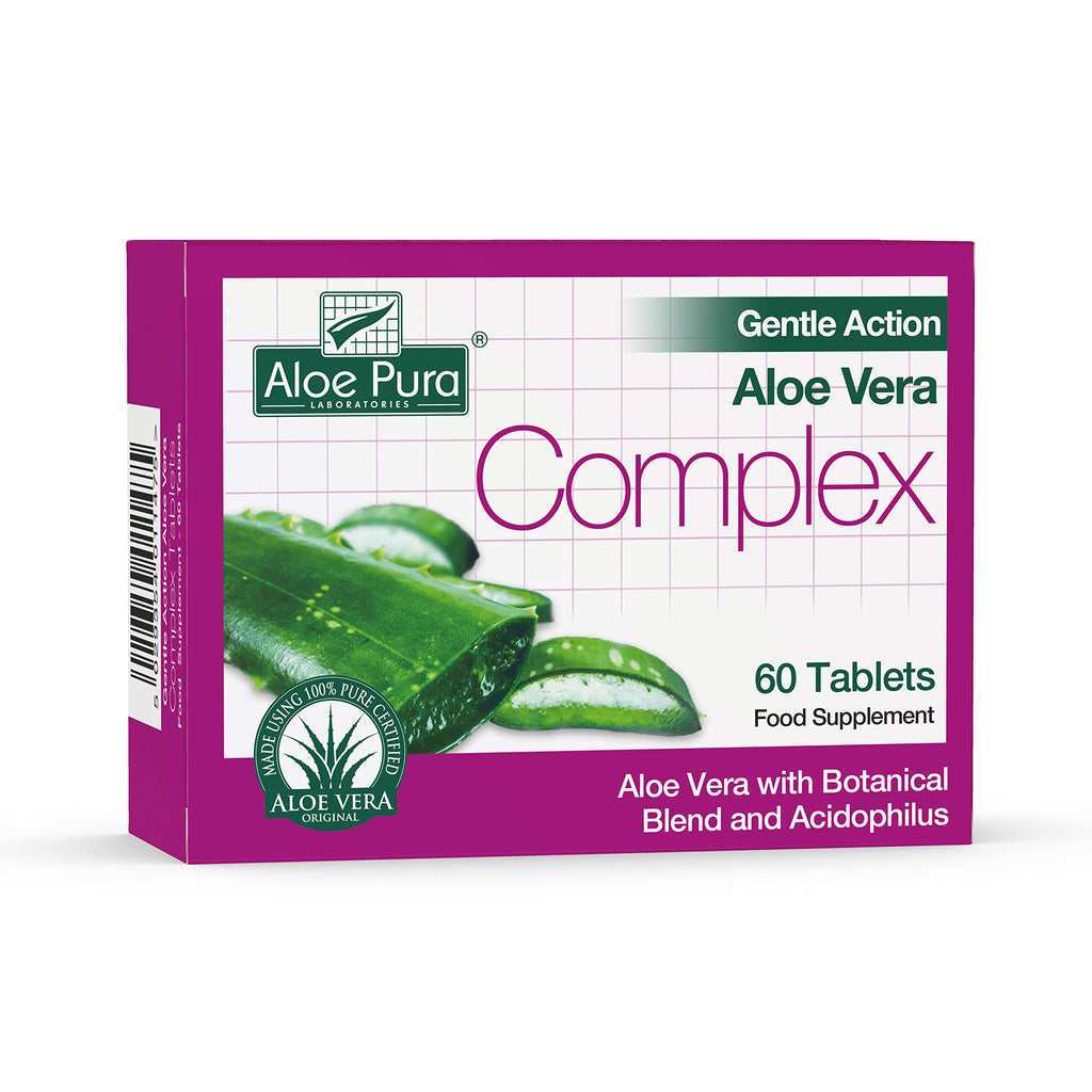 Aloe Pura Aloe Vera Gentle Action Complex Tablets, Natural, Vegetarian, Cruelty Free, Food Supplement, Botanical Blend, 60 Tablets - BeesActive Australia