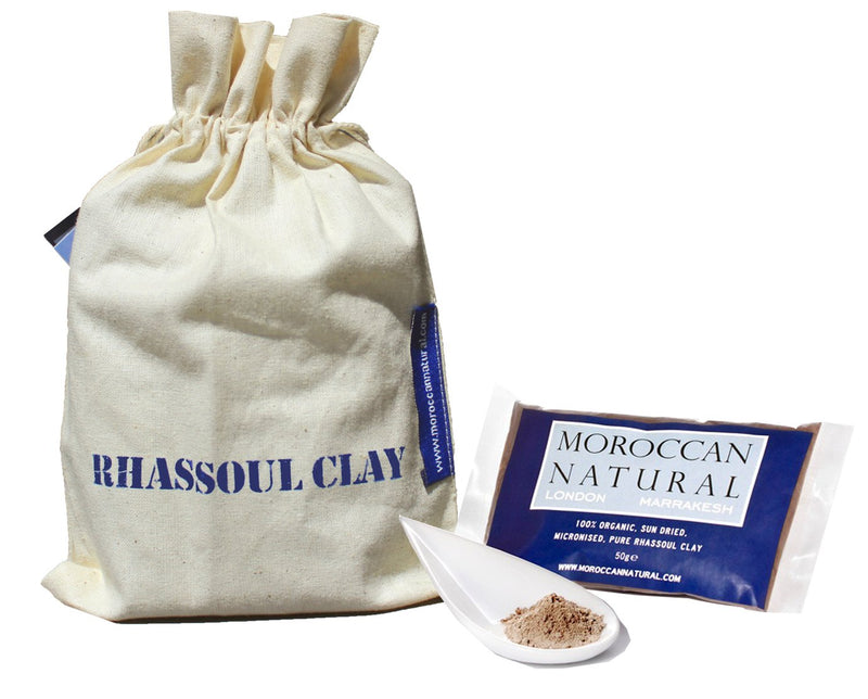 Moroccan Natural - Rhassoul Clay: Natural, Sun Dried and Micronised. Sourced directly from the Atlas Mountains (200g: 4 x 50g sachets) - BeesActive Australia