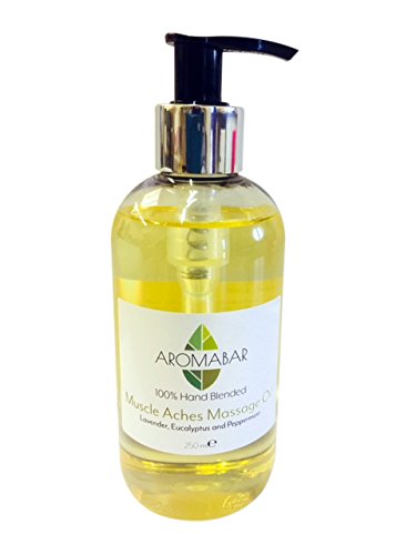 Aromabar Muscle Aches & Pains Massage Oil 250ml with Lavender, Eucalyptus, Peppermint Pure Essential Oils Pre-Blended 100% Natural Ingredients Pump Dispenser Included 250 ml (Pack of 1) - BeesActive Australia