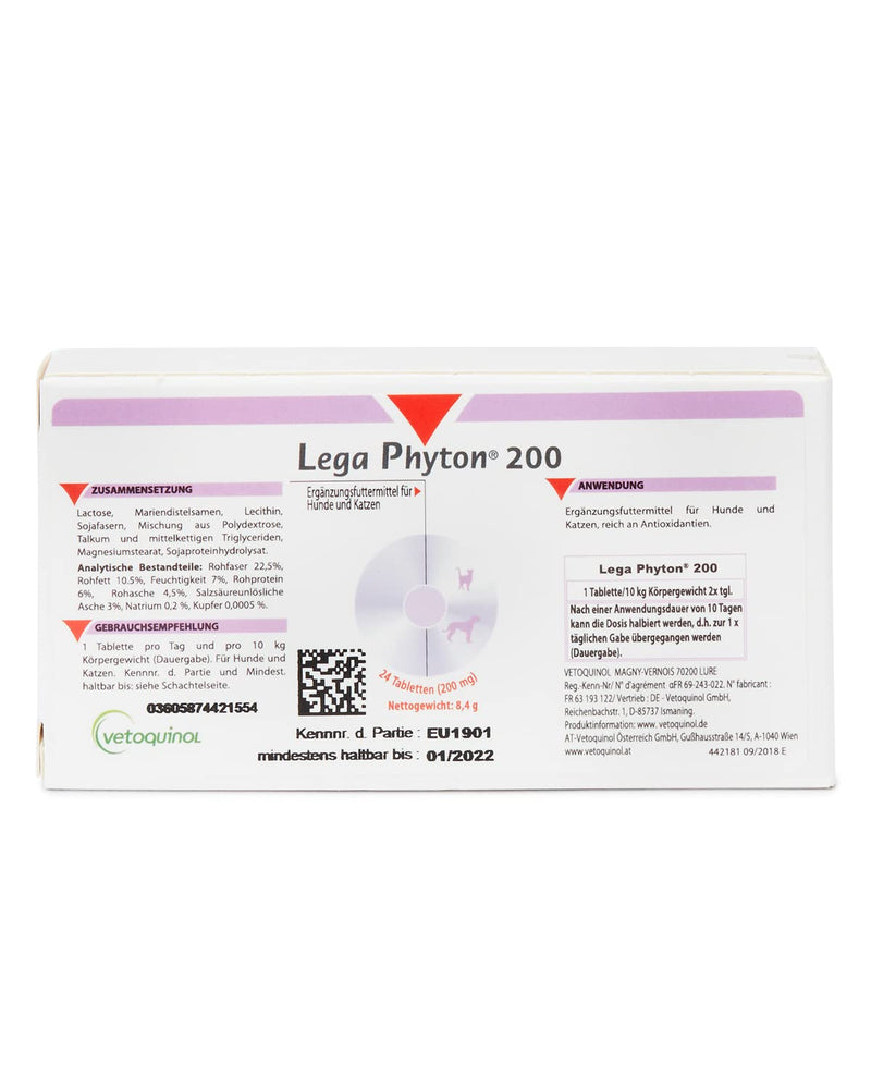 Vetoquinol Lega Phyton 200 24 Tablets