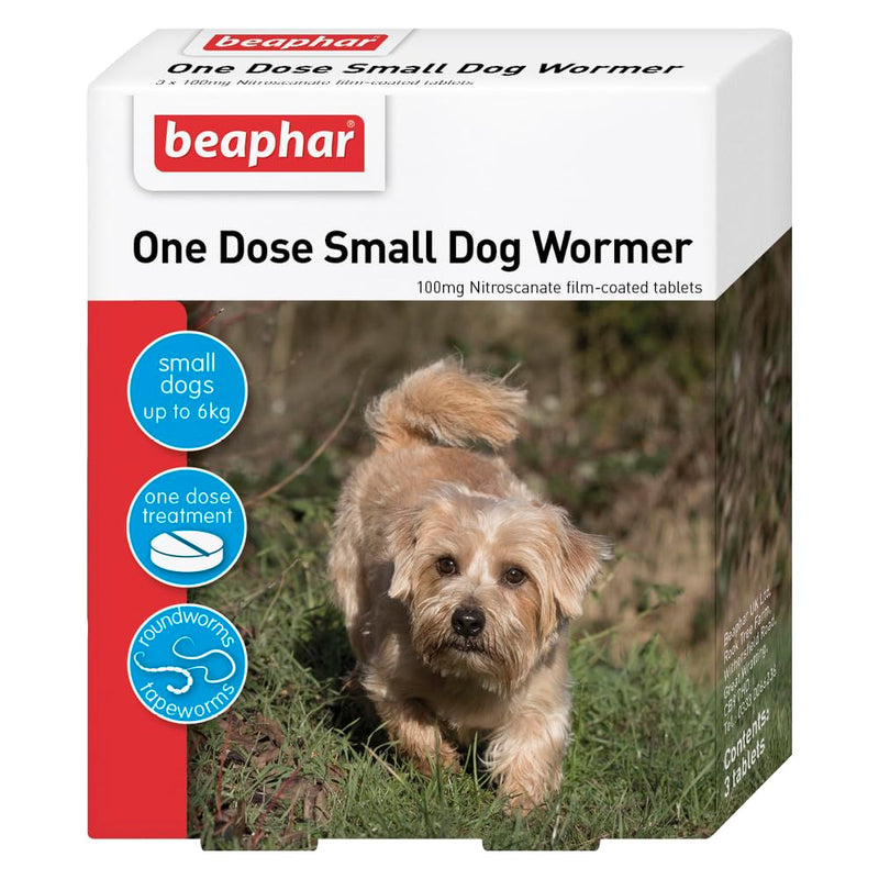 Beaphar One Dose Wormer for Small Dogs 3 Tablets (Pack of 3)