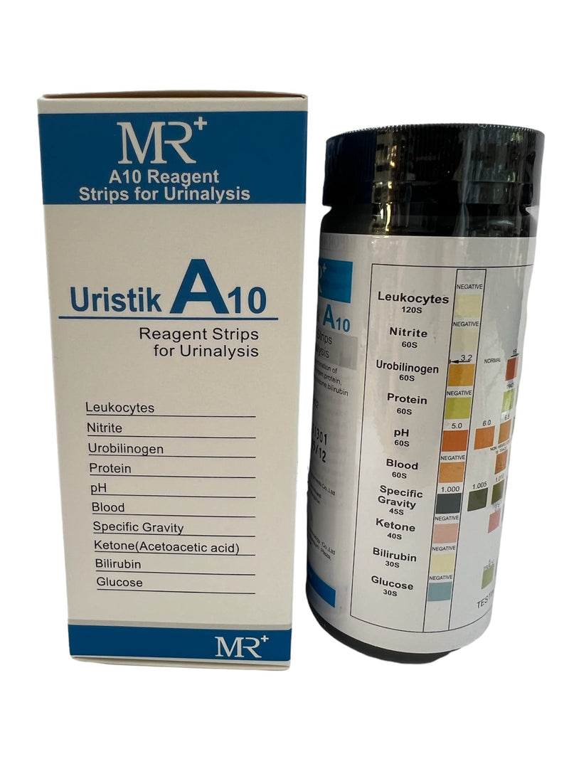 10 Parameter Professional GP Urinalysis Multisticks Urine Strip 100 Test Stick Strips - pH, Glucose, Ketone, Liver, Kidney - BeesActive Australia