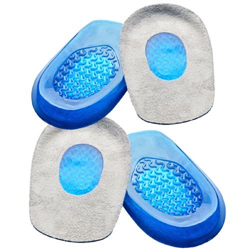 Medipaq® Soft Gel Heel Cup Supports - 2 Pairs of Silicone Heel Protectors - Gel Heel Pads for Plantar Fasciitis - Silicone Gel Heel Cups for Tired Feet, Damaged Heel - UK Size 3-7 2x Pairs UK Size 3-7 - BeesActive Australia
