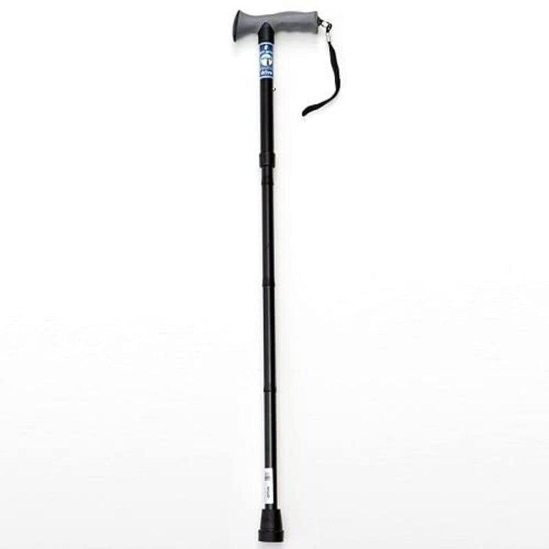 DRIVE DEVILBISS HEALTHCARE Height Adjustable Folding Walking Stick with Gel Grip, Black - BeesActive Australia