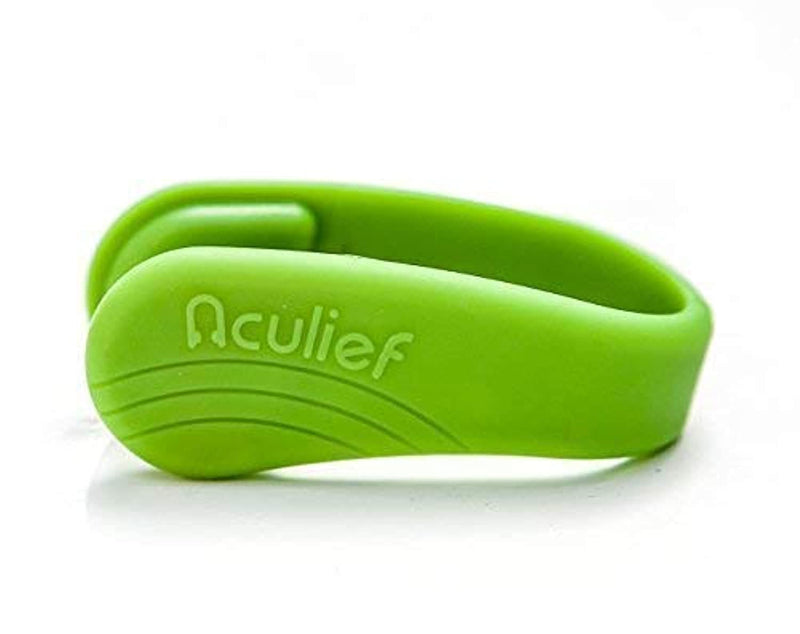 Aculief - Award Winning Natural Headache, Migraine, Tension Relief Wearable – Supporting Acupressure Relaxation, Stress Alleviation, Soothing Muscle Pain - Simple, Easy, Effective 1 Pack - (Green, Regular) Green - BeesActive Australia