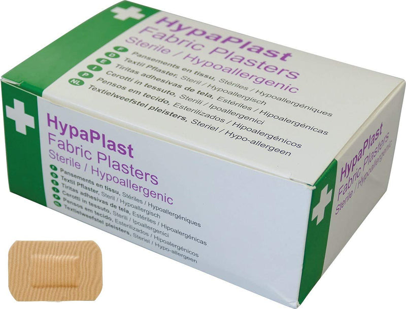 HypaPlast Large Fabric Plasters, 7.2x5cm (Pack of 100) Sterile Hypoallergenic 7.2 x 5cm (Pack of 100) Single - BeesActive Australia