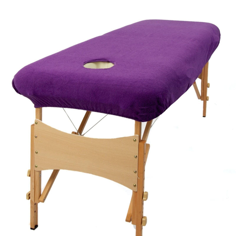 aztex Classic Massage Bed Cover, Massage Couch Cover, Equipment for Spa's and Therapists, Purple - With Facehole Classic Purple - BeesActive Australia