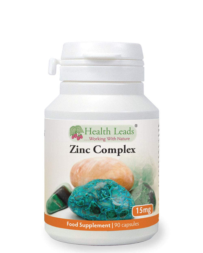 Zinc Complex 15mg 90 Capsules, Without Magnesium Stearate, Zinc contributes to The Normal Function of The Immune System & to The Maintenance of Normal Skin, Hair & Nails, Made in Wales - BeesActive Australia