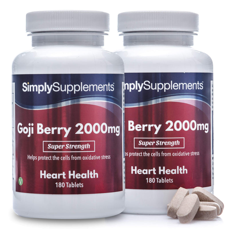 Goji Berry Extract 2000mg | 2X 180 Tablets | Super Strength | Vegan & Vegetarian Friendly | Manufactured in The UK - BeesActive Australia
