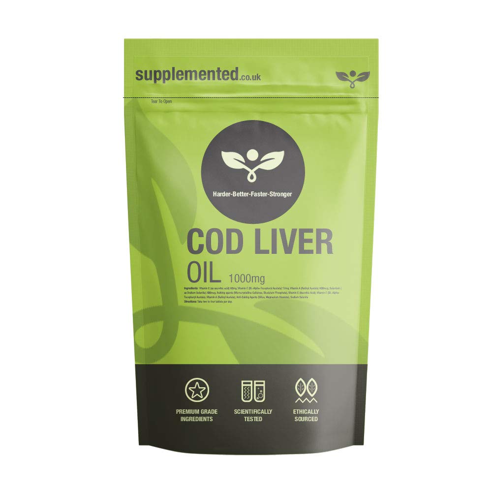 Cod Liver Oil 1000mg 180 Capsules, Softgels - Pure, High Strength UK Made. Pharmaceutical Grade - BeesActive Australia