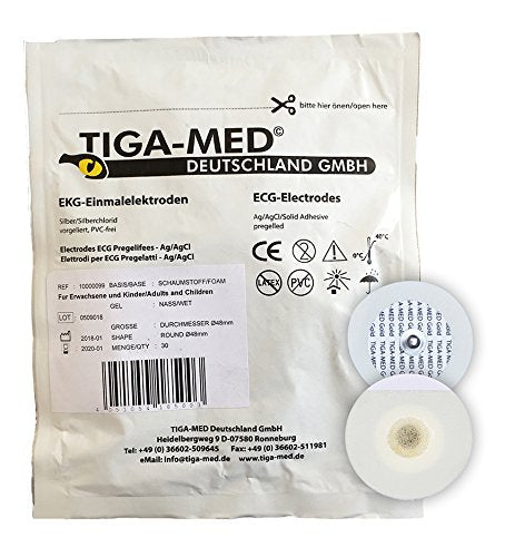 Tiga-Med Professional Quality Disposable Liquid Gel ECG Electrodes 55 mm Self-Adhesive Pack of 120 - BeesActive Australia