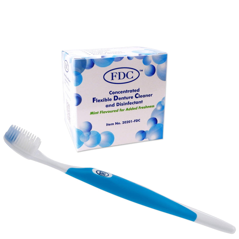 FDC Flexible Denture Cleaner & Silicone Brush ~ (Blue) Blue - BeesActive Australia