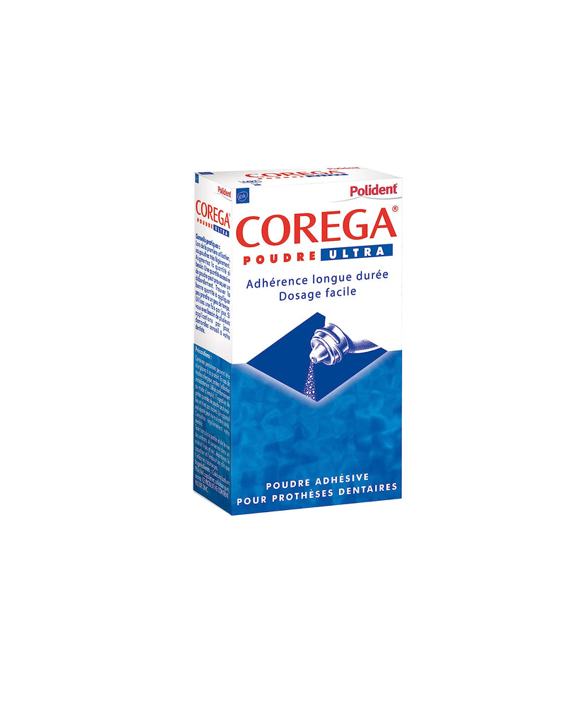 Polident Corega Ultra Adhesive Powder, for Partial or Complete Dentures, Zinc Free Adhesive Powder, All Day, 40 g - BeesActive Australia