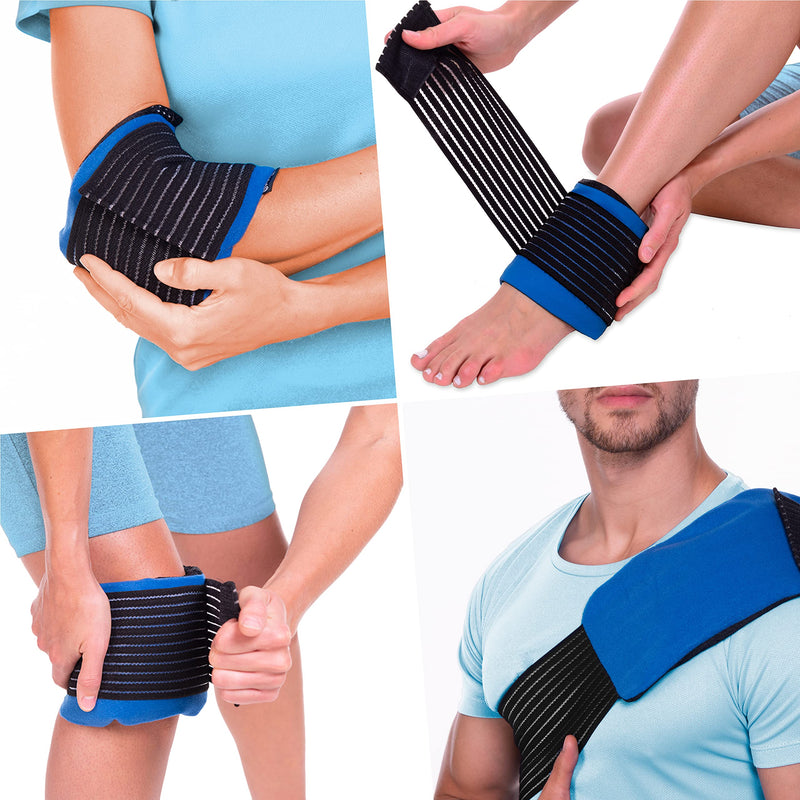 GPD 3in1 Gel Ice Pack for Sports Injuries, Reusable Heat Pack, Adjustable Cold Compress Wrap, Flexible Hot Cold Packs for Muscle Pain, Sciatica Pain Relief - All Body, Multi-Purpose (Gelpacks Direct) Medium (Single Pack) - BeesActive Australia