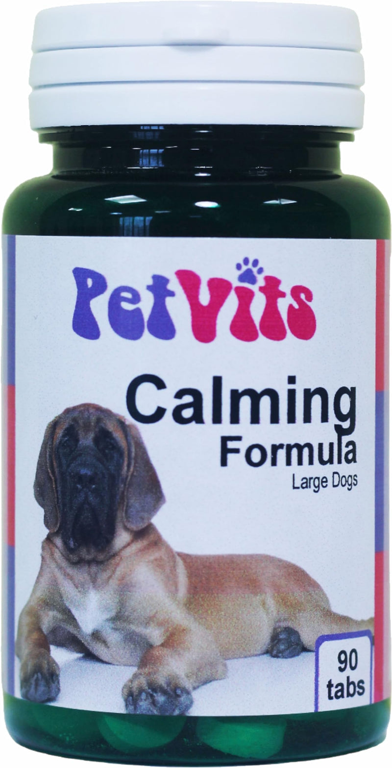 Calming Formula for Large Dogs : Calming and Relaxing Pet Supplement : 90 Tablets, in a 99% recycled pot a recyclable pot