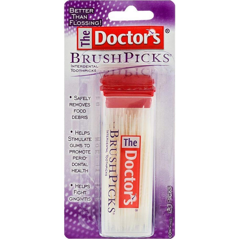 The Doctor's BrushPicks Interdental Toothpicks | 120-Picks per pack | (6-Pack) - BeesActive Australia