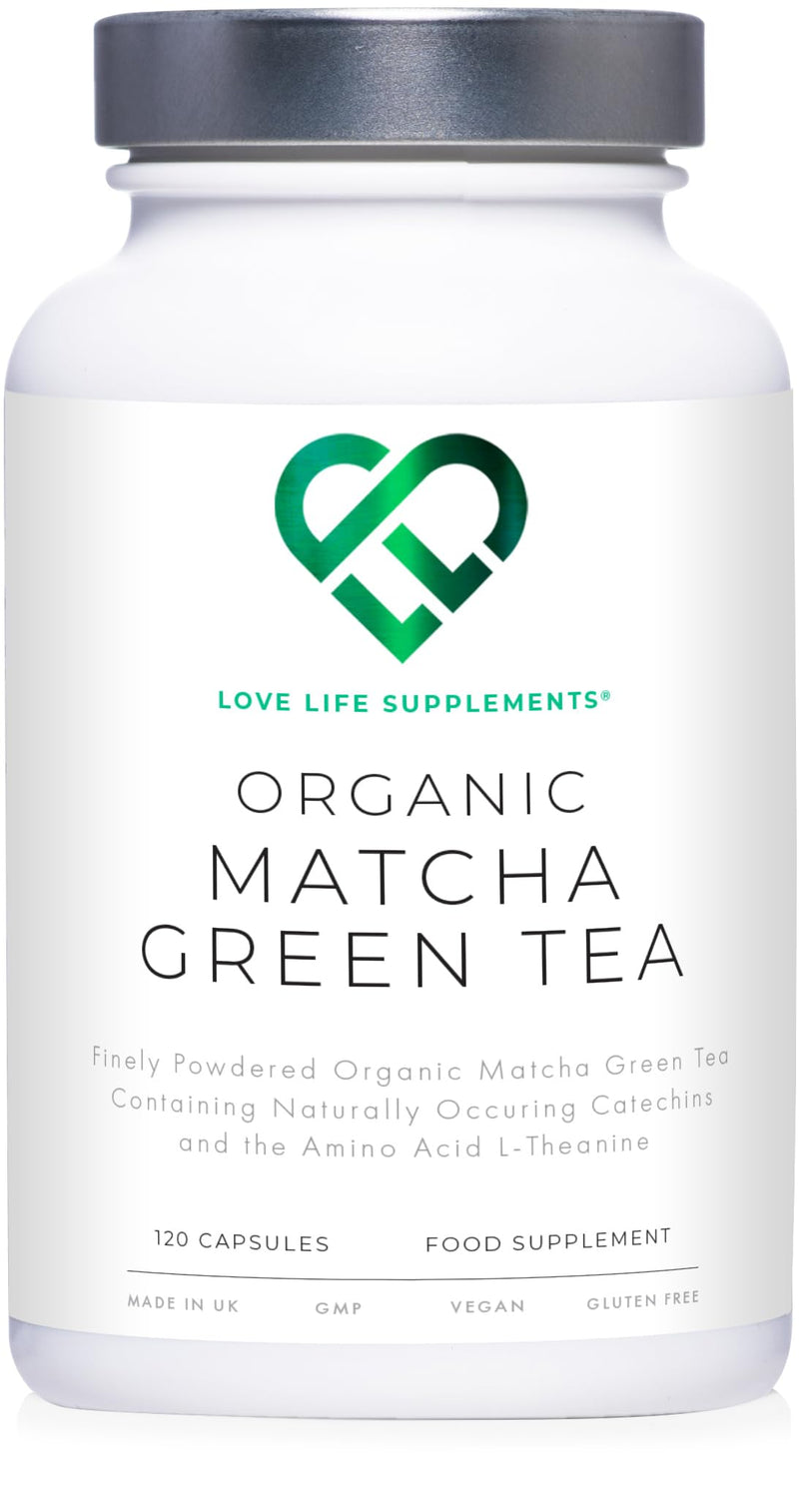 Organic Japanese Matcha Green Tea Capsules (New & Improved) | 120 Capsules (60 Servings) 1000mg per Serving | Powerful Anti-Oxidant | No Fillers - Pure Matcha Powder | Made in UK Under GMP License - BeesActive Australia