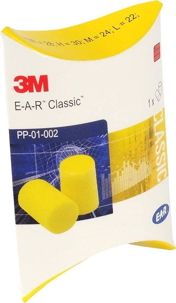 3M E-A-R™ Classic™ Earplugs PP01002 Pillowpack 100 Pairs Yellow 100 Pair (Pack of 1) - BeesActive Australia