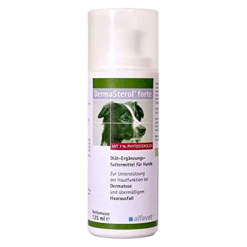 alfavet DermaSterol Forte for Dogs & Cats (125 ml) – Skin & Coat Support Supplement – Omega 3 & 6 Fatty Acids, Phytosterols & Vitamin E – Dietary Feed for Normal Skin Function 125milliliter
