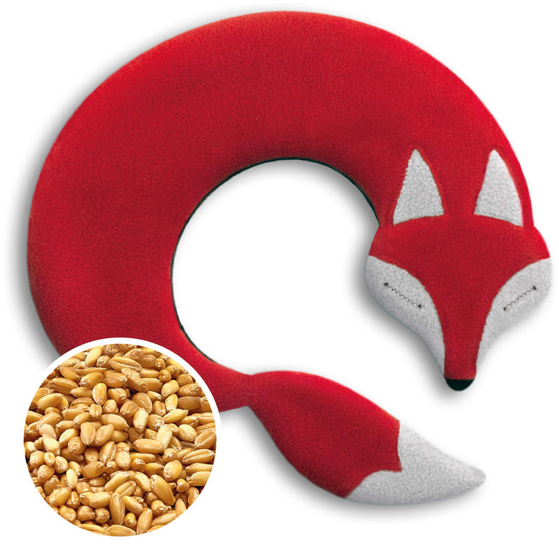 Leschi Wheat Bag microwavable, unscented/Heat Pack for Neck and Shoulders/Animal: Fox Noah, red Fire / Midnight - BeesActive Australia
