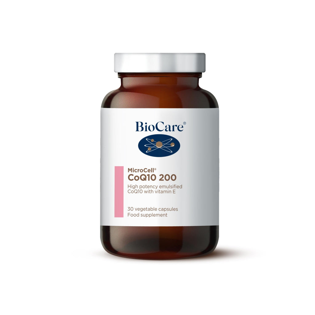 BioCare Microcell CoQ10 200 | High Potency Emulsified Co-Enzyme Q10 Complex with Vitamin E for Antioxidant Support - 30 Capsules - BeesActive Australia