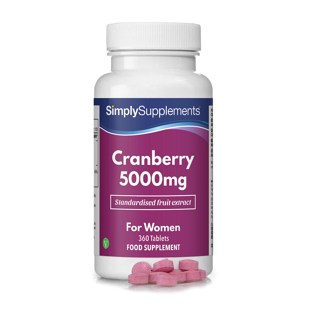 Cranberry 5000mg Tablets | High Strength Cranberry Extract | Vegan & Vegetarian Friendly | Now with Vitamin C for Immune Support | 360 Tablets = Up to 12 Month Supply | Manufactured in The UK - BeesActive Australia