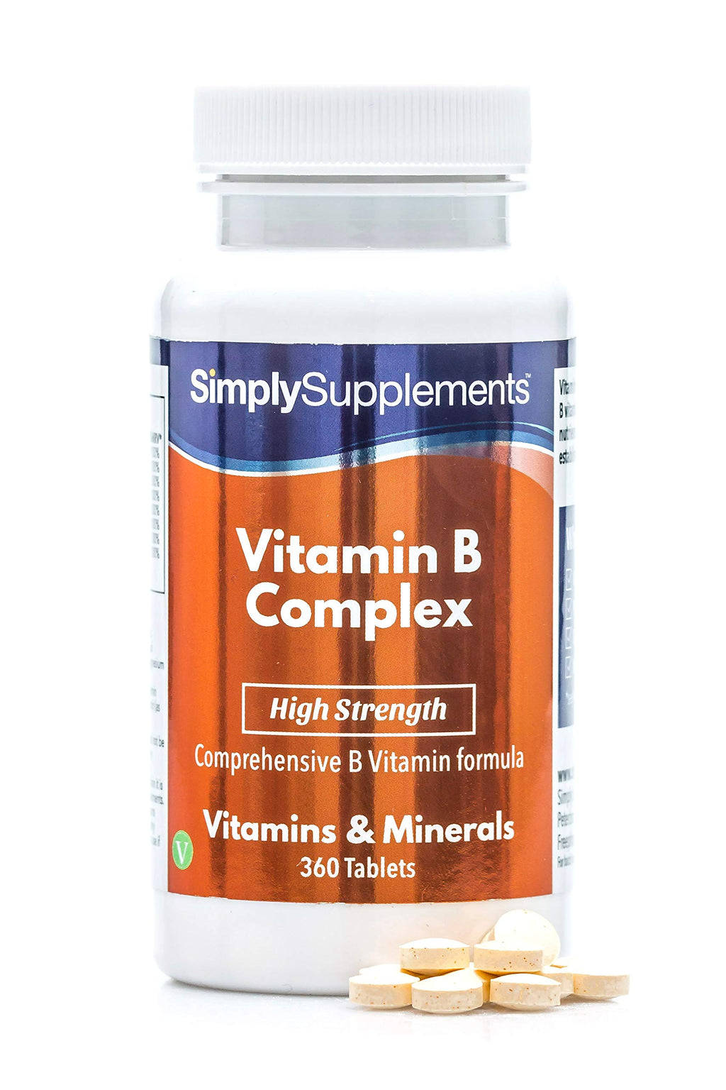Vitamin B Complex Tablets | High Strength Premium Formulation Includes All 8 B Vitamins, including Biotin & Folic Acid | Vegan & Vegetarian Friendly | Supports Brain Function & Energy Levels | 360 Tablets | Manufactured in the UK - BeesActive Australia