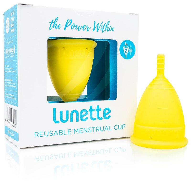 Lunette Reusable Menstrual Cup - Yellow - model 2 For Normal Or Heavy Flow - (En Version) - BeesActive Australia