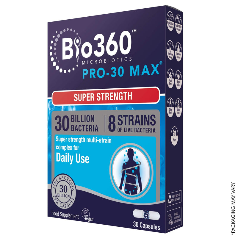 Natures Aid Bio360 Pro-30 MAX (30 Billion Bacteria), from Natures Aid, 30 Capsules Bio360 Pro-30 MAX 30 Capsules - BeesActive Australia