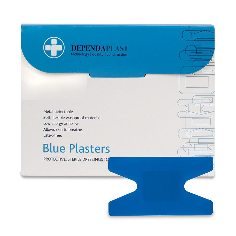 Reliance Medical Dependaplast REL549 Food Area Plaster, Anchor, Blue (Pack of 50) Blue Anchor Plasters - Box of 50 - BeesActive Australia