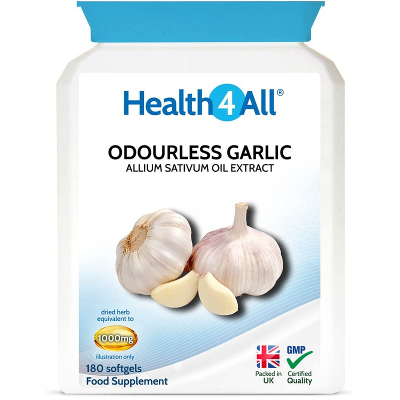 Health4All Odourless Garlic 1000mg 180 Softgels Natural Immune Support and Healthy Heart 180 count (Pack of 1) - BeesActive Australia