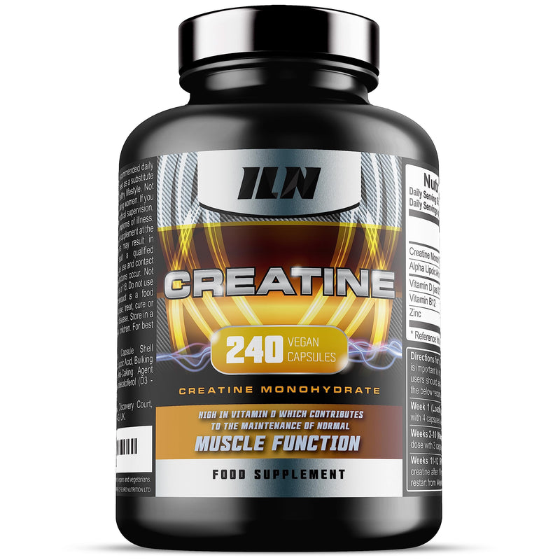 Creatine Capsules - 4,200mg per Serving x 40 Servings - Creatine Monohydrate Enhanced with ALA - Creatine Tablets Suitable for Men and Women (240 Capsules) 240 Count (Pack of 1) - BeesActive Australia