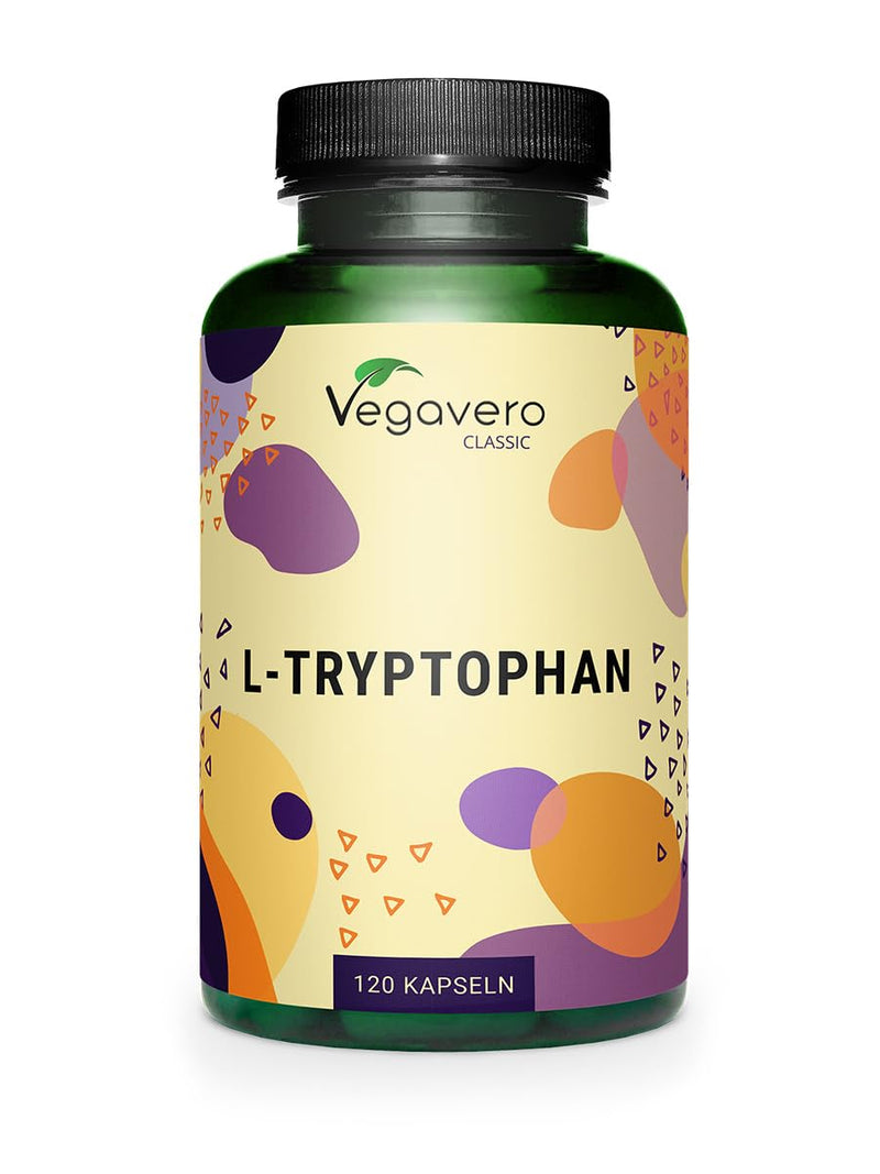 L-Tryptophan 500mg Vegavero� | NO Additives | Lab-Tested | Pure L Tryptophan Supplement | 120 Capsules (4 Months Supply) | Vegan - BeesActive Australia