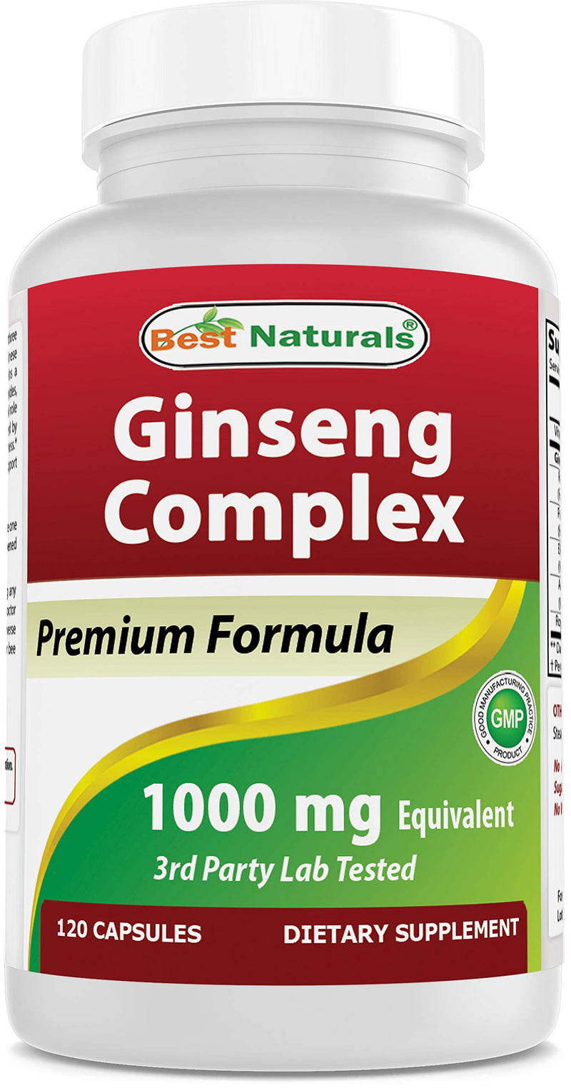 Best Naturals Ginseng Complex 1000 mg 120 Capsules (120 Count (Pack of 1)) 120 Count (Pack of 1) - BeesActive Australia