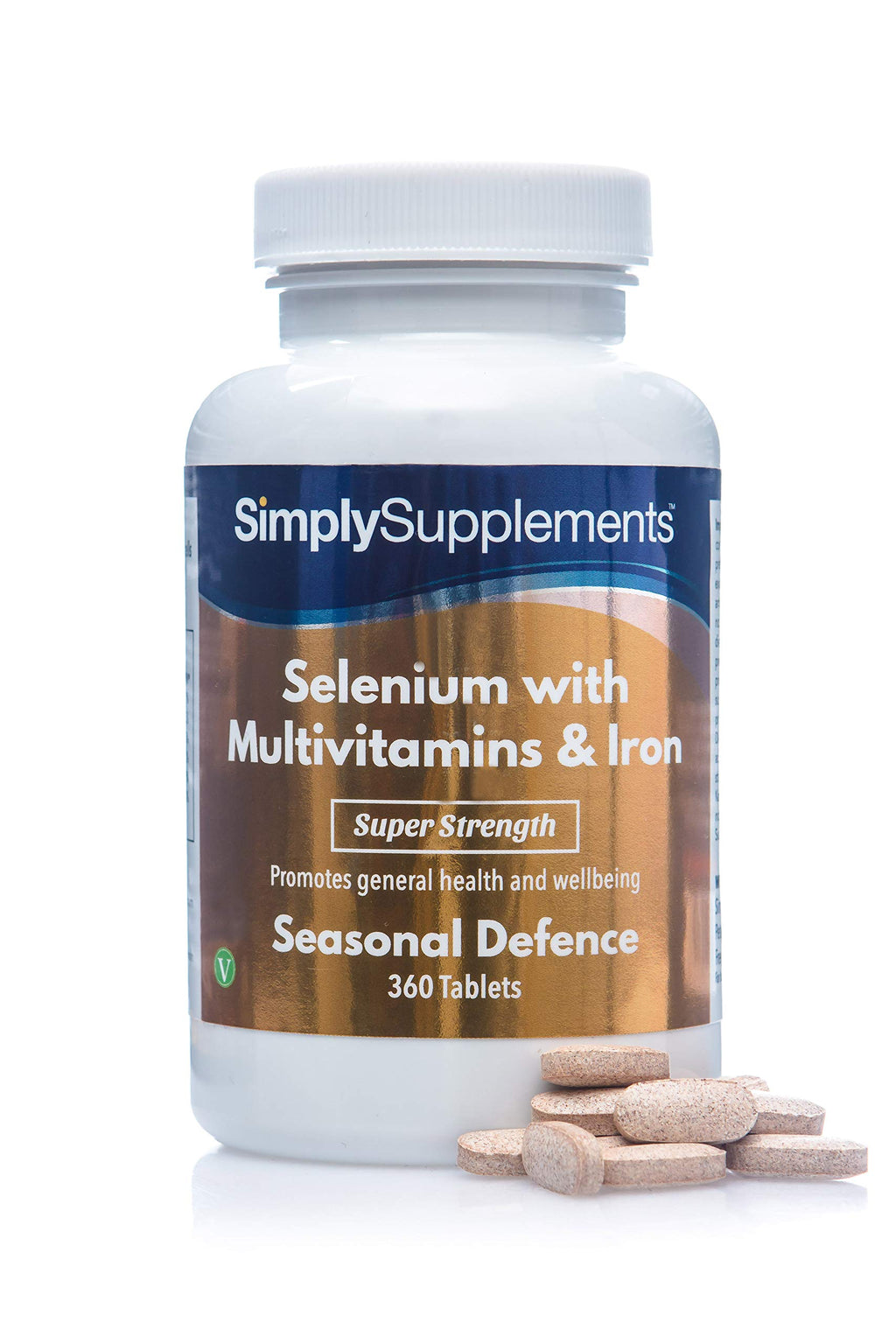 Selenium 220mcg with Multivitamins & Iron | 100% NRV | 360 Tablets | Vegetarian Friendly | for a Healthy Immune System | Manufactured in The UK - BeesActive Australia