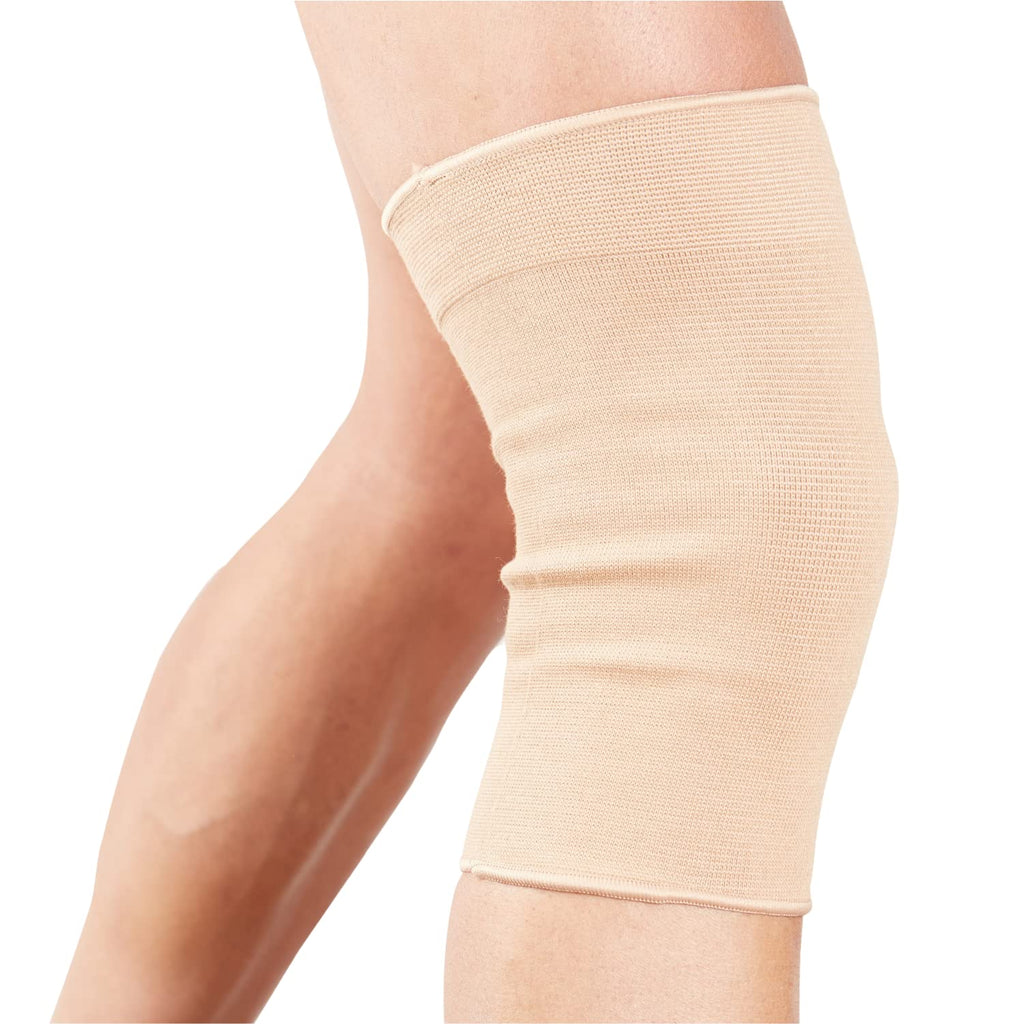 Actesso Elastic Knee Support - Breathable Compression Sleeve, Lightweight Knee Brace for Joint Pain, Arthritis, ACL, Injury Recovery, Sports, Running, Fitness, Left & Right, Men & Women, Beige, Medium M (Pack of 1) - BeesActive Australia