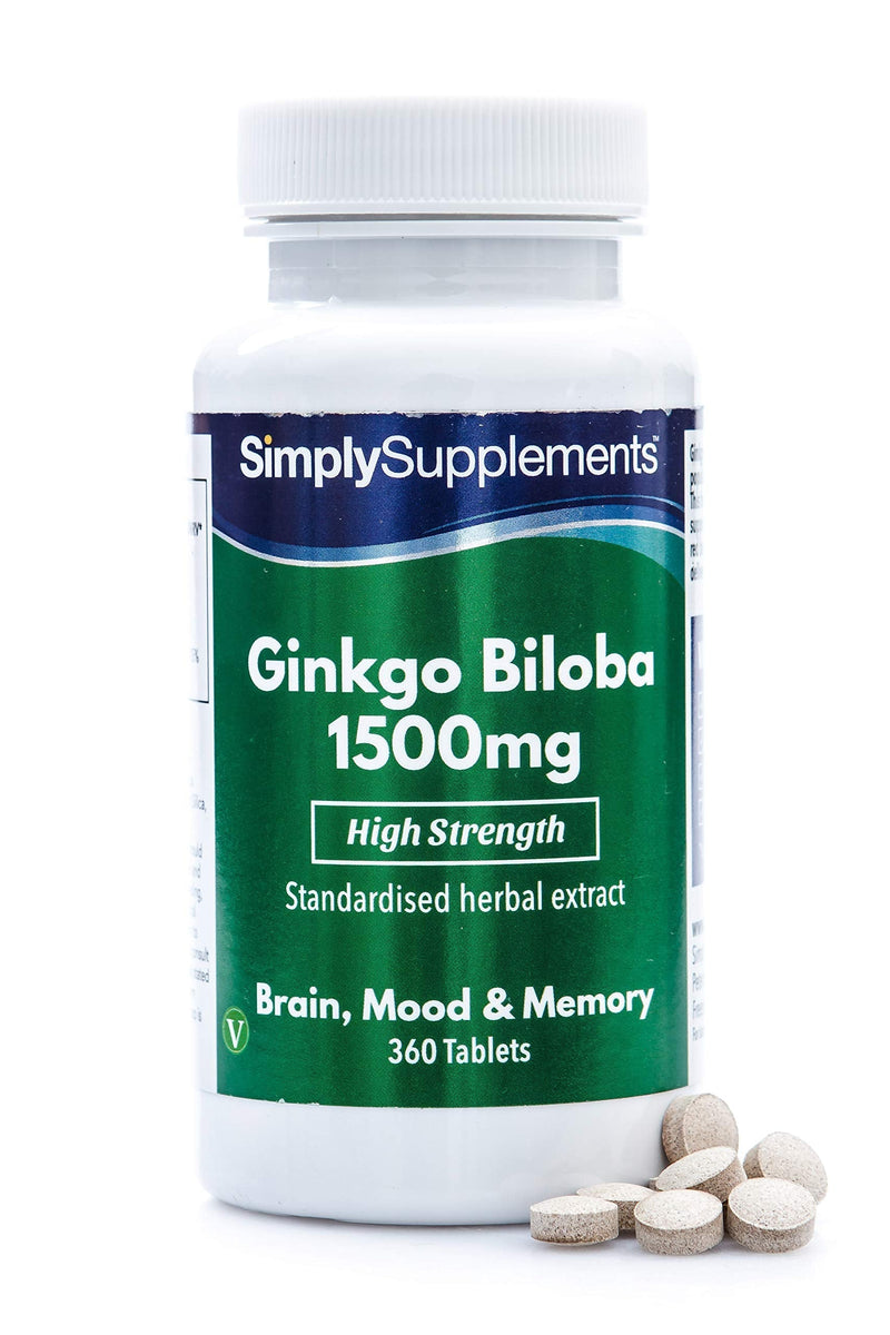 Ginkgo Biloba 1500mg | Supports Circulation to The Brain | Vegan & Vegetarian Friendly | 360 Tablets | Manufactured in The UK - BeesActive Australia
