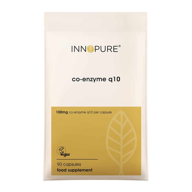 INNOPURE CoQ10 Pure Coenzyme Q10 100mg, Naturally Fermented Supplement, Vegan Society Approved, 90 Capsules, Made in The UK - BeesActive Australia
