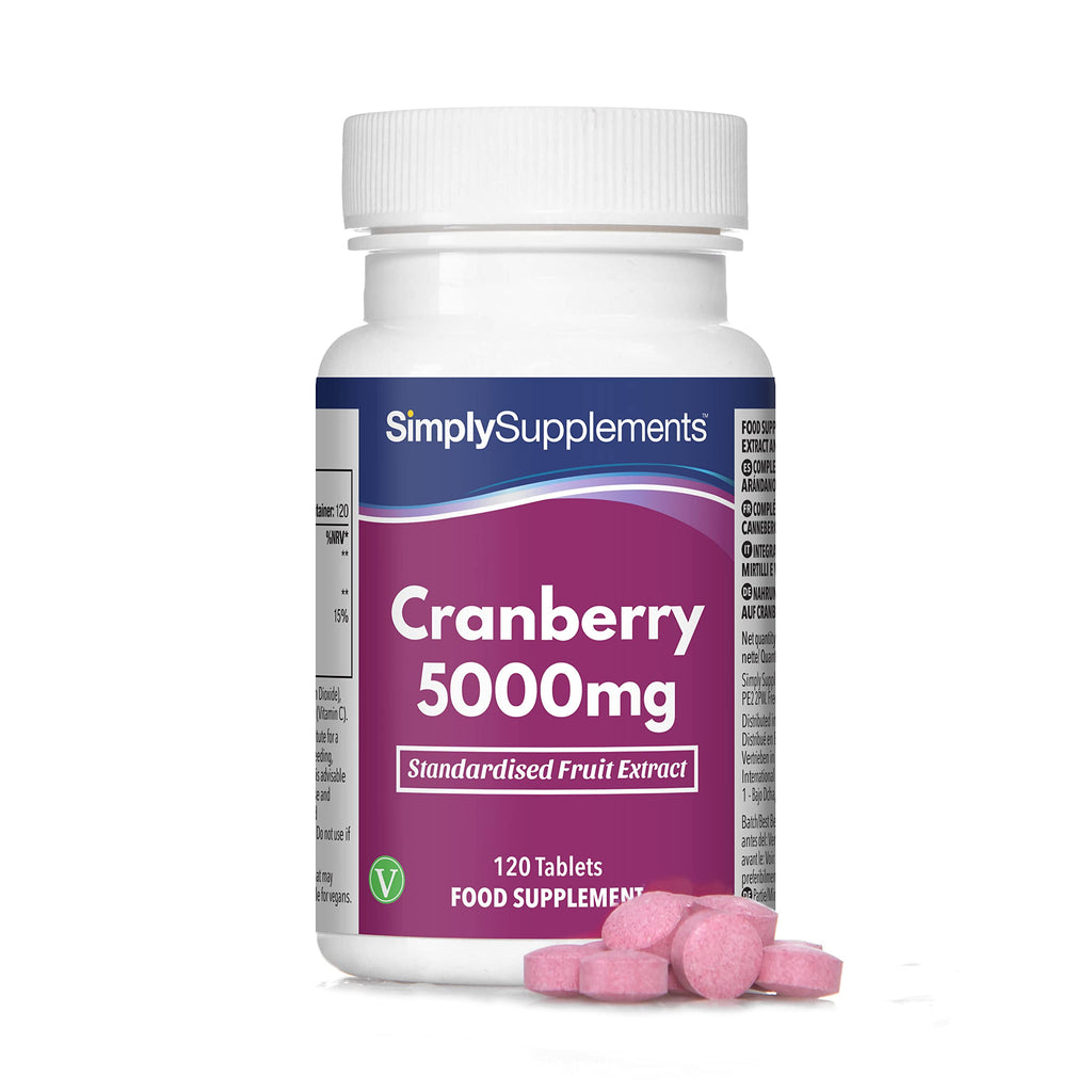 Cranberry Tablets 5000mg | High Strength Cranberry Extract | Vegan & Vegetarian Friendly | Now with Vitamin C for Immune Support | 120 Tablets = Up to 4 Month Supply | Manufactured in The UK - BeesActive Australia