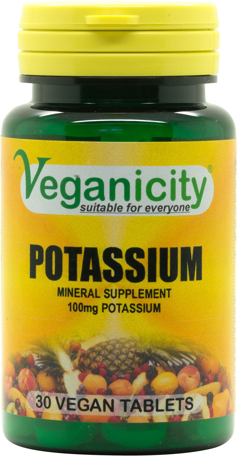 Veganicity Potassium 100mg : Bone & Joint Health Supplement - 30 Tablets, in a Planet-Friendly 99% Recycled Pot - BeesActive Australia