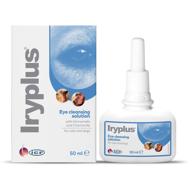 ICF | Iryplus Eye Solution for Dogs and Cats | Gentle Cleansing & Soothing Formula | Removes Secretions, Scabs & Mucus Around Eye | Chamomile | 50ml