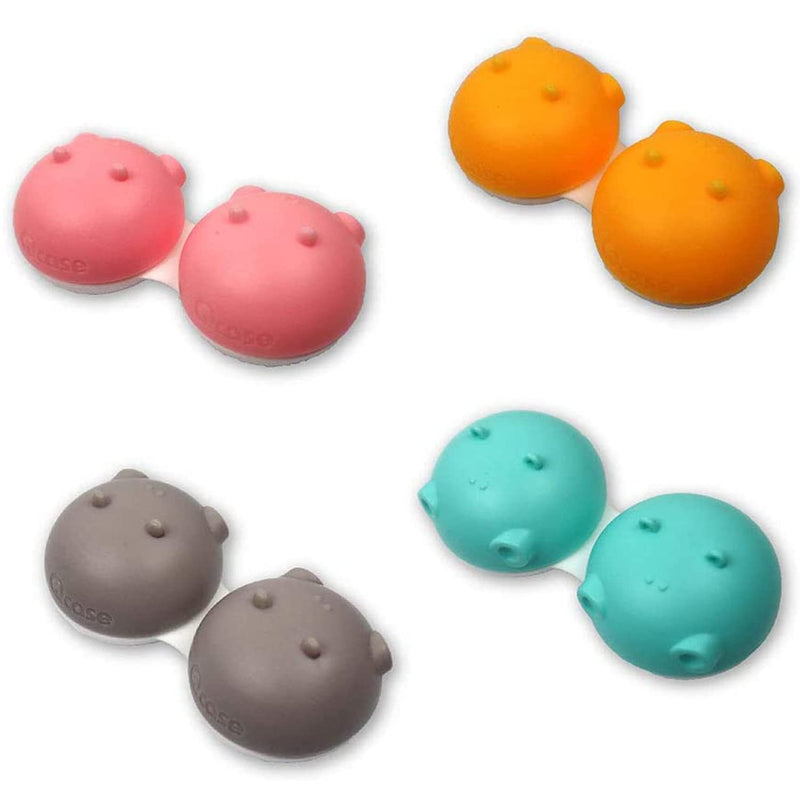 SPORTS WORLD VISION New 1 Pieces Hippo Fun Cute Animal Grey Contact Lens Cases, Lightweight, Portable and Distinctive Design, Cute and Fun Travel Contact Lens Storage/Soaking Case CE Marked - BeesActive Australia