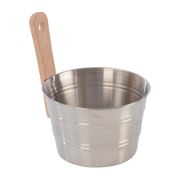 Eliga Pouring Bucket for Your Sauna/Sauna Pail in Various Sizes and Versions/Sauna Accessories - Stainless Steel with Wooden Handle, 4 Liter - BeesActive Australia